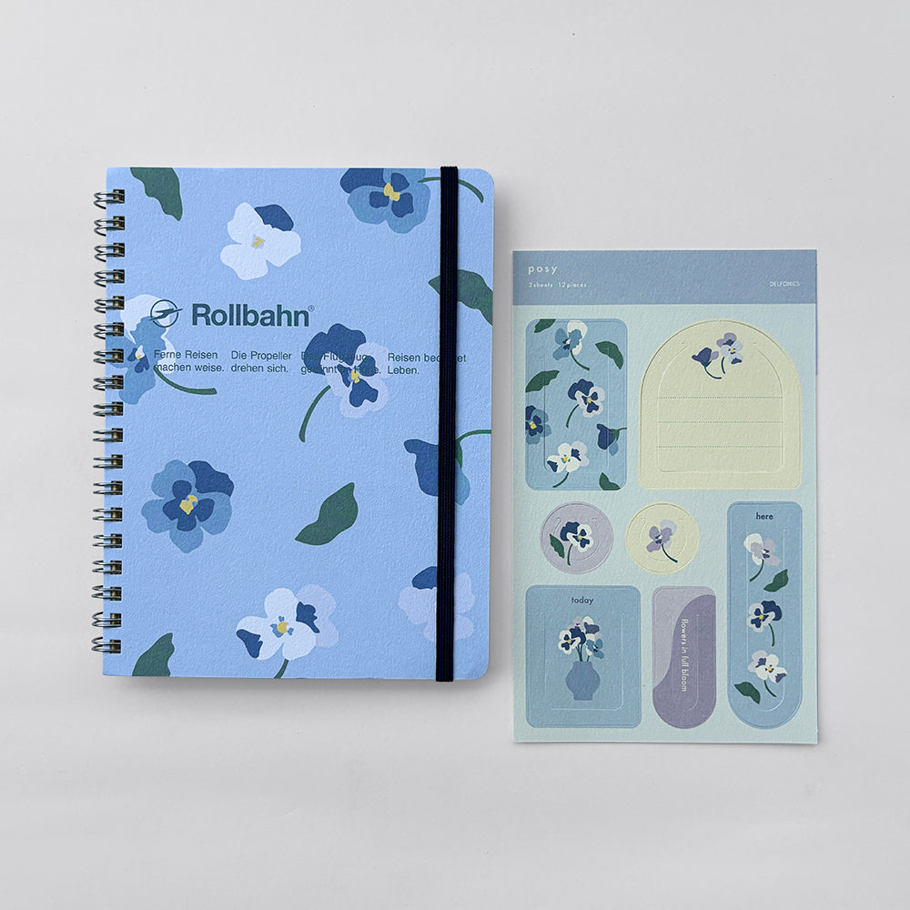 Delfonics Flower Notebook - B6 with Stickers - Sozodori