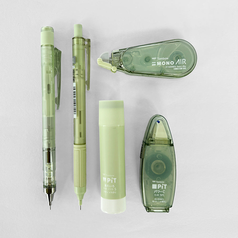 Tombow Green Monograph Grip Mechanical Pencil - Set of 5 - Sozodori
