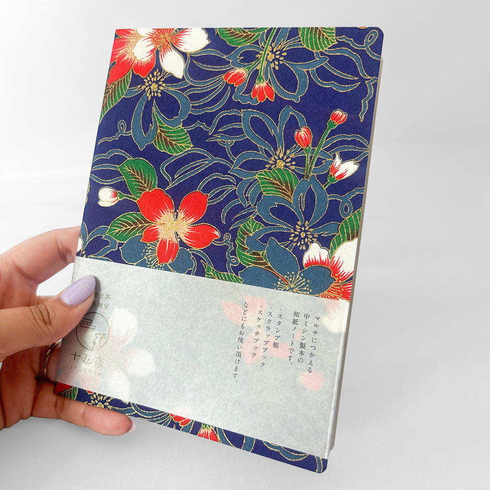 Jyugoya Water Poppy Washi Notebook - Blue