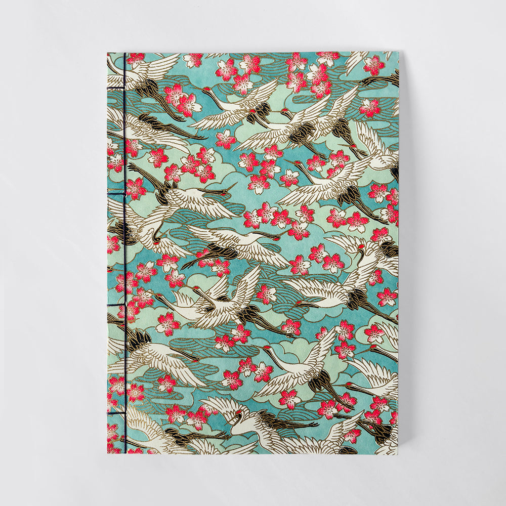 Kamitowa Maizuru Washi Blossom Notebook Blue