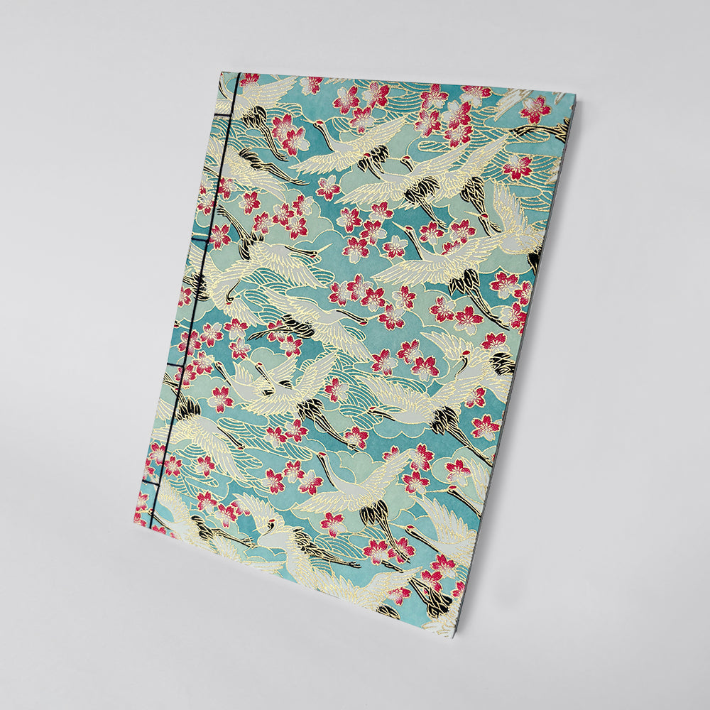 Kamitowa Maizuru Washi Blossom Notebook Blue