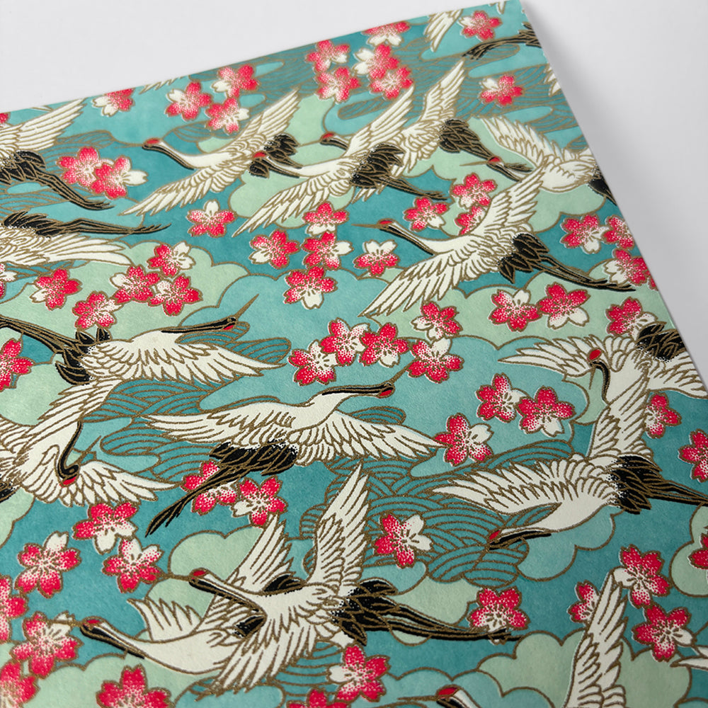 Kamitowa Maizuru Washi Blossom Notebook Blue